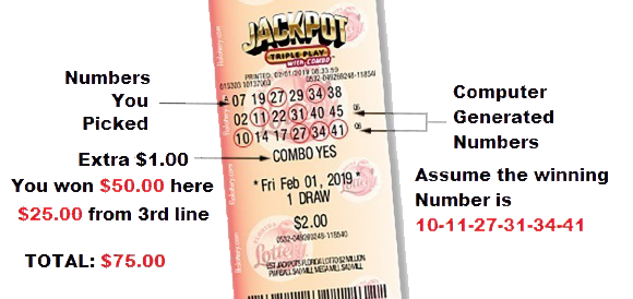 Jackpot Triple Play sample tickets