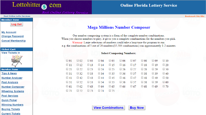 make combinations for Powerball, Florida Lotto, Mega Money, Fantasy 5, Play 4, Cash 3
